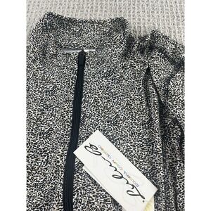 Lulu B Full Zip Jacket UPF 50+ Leopard Cheetah Print Performance Women's 1X NWT
